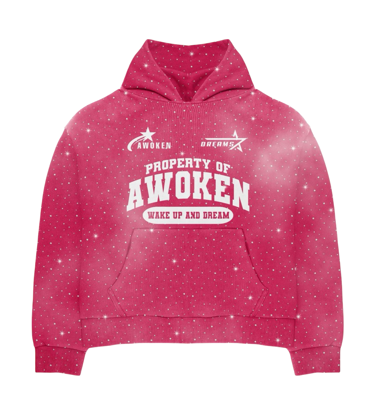 Awoken Dreams Pink Rhinestone Hoodie