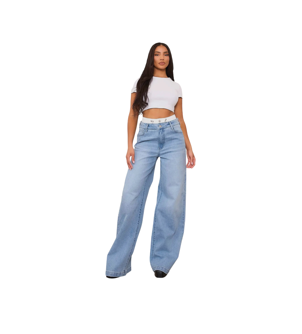 Double Layer High Rise Jeans Vibrant MIU