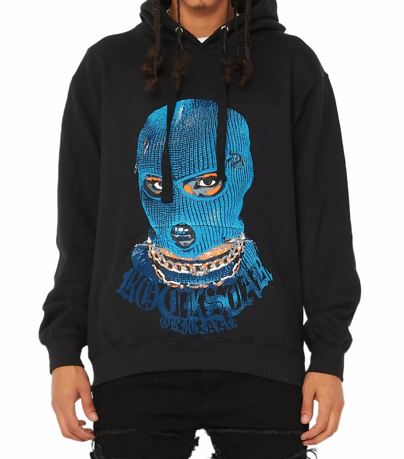 Rockstar Ski Girl Hoodie Black Blue