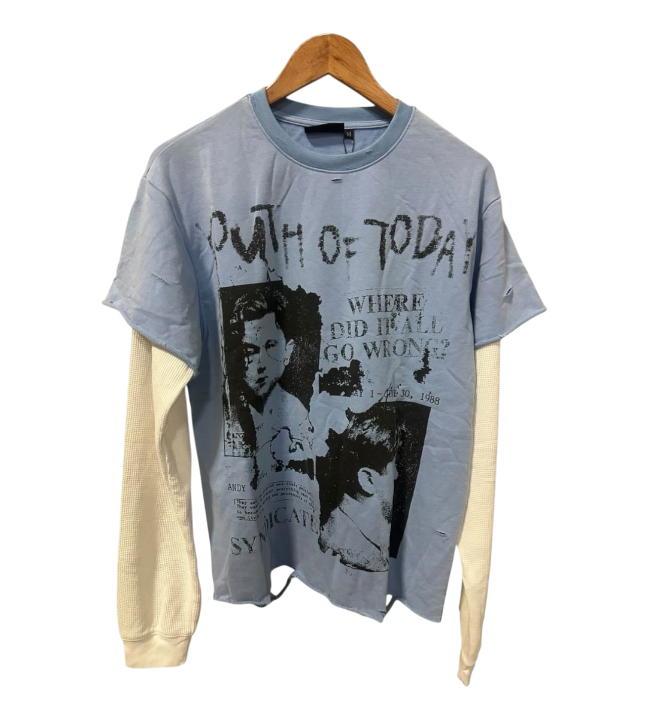 Syndicate “Youth” Distressed L/S Tee Blue