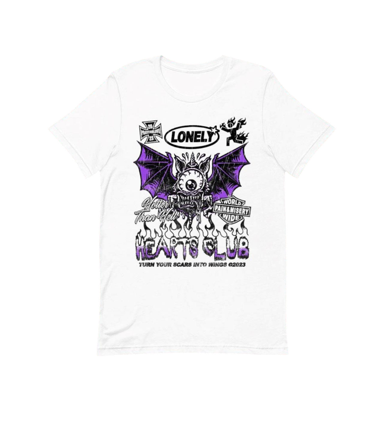 LH Bat Tee White/Purple