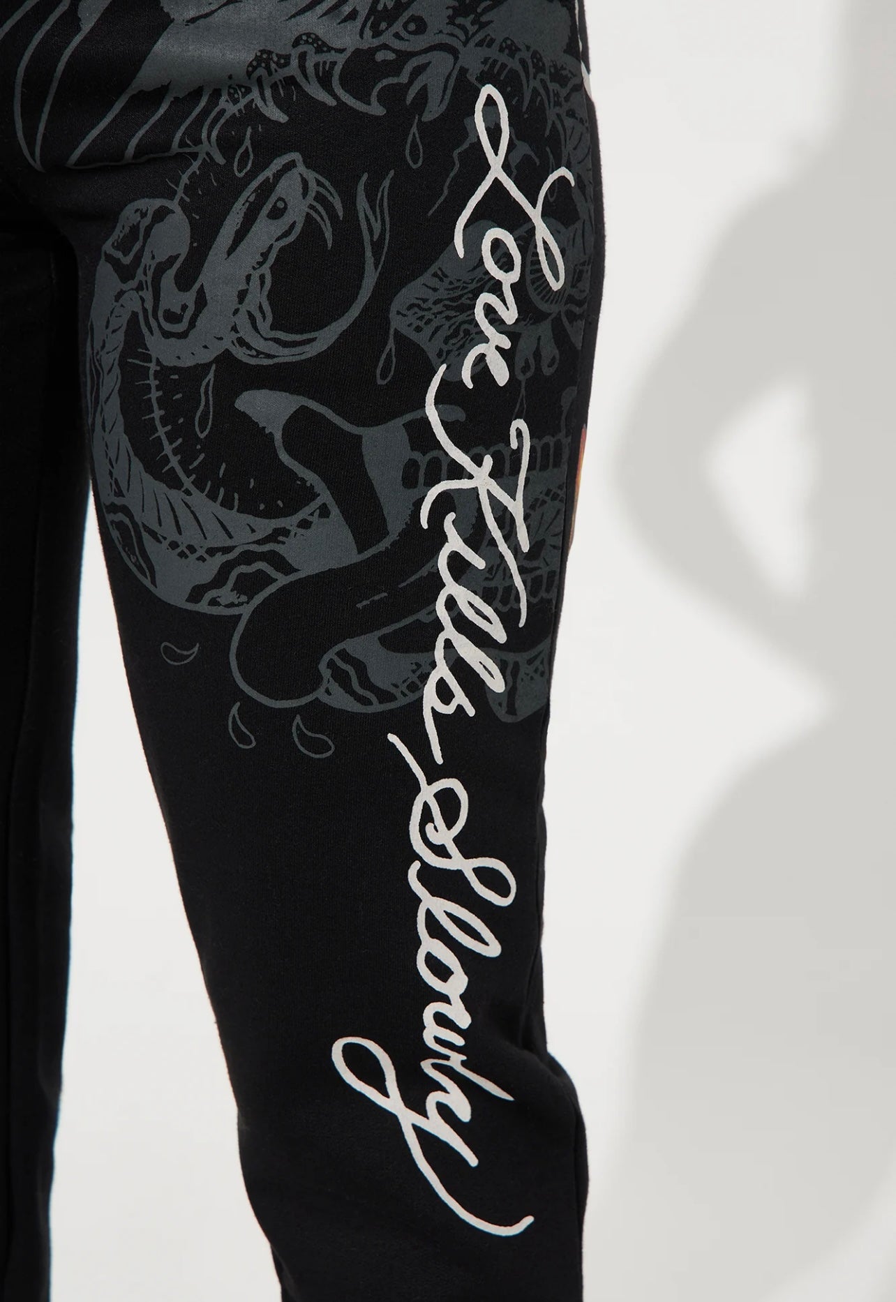 Ed Hardy Black All Over Tiger Sweatpants