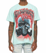 Rockstar Peace and War Teal Tee