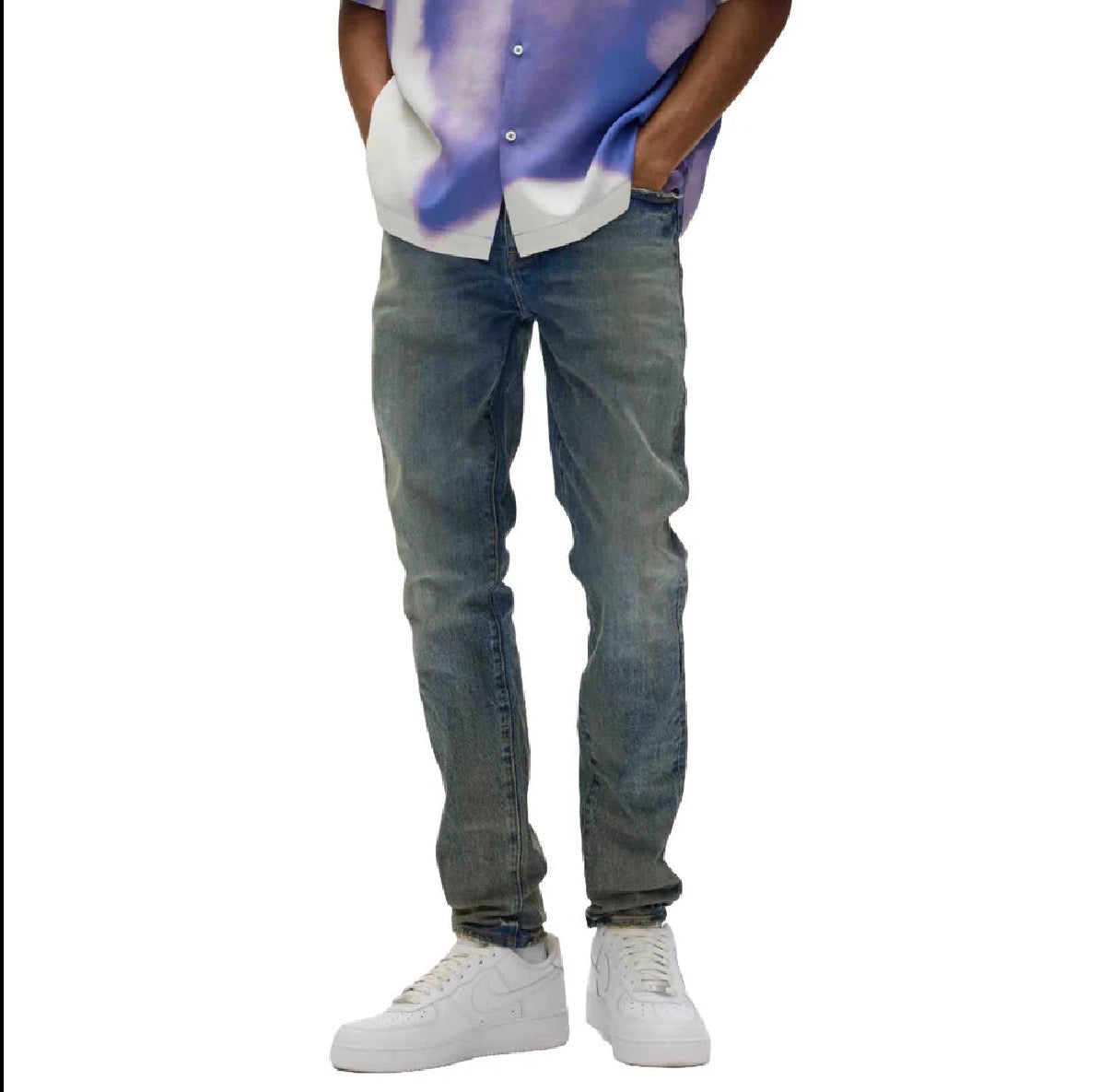 Purple Brand P001 Cracked Bronze Skinny Jean Blue