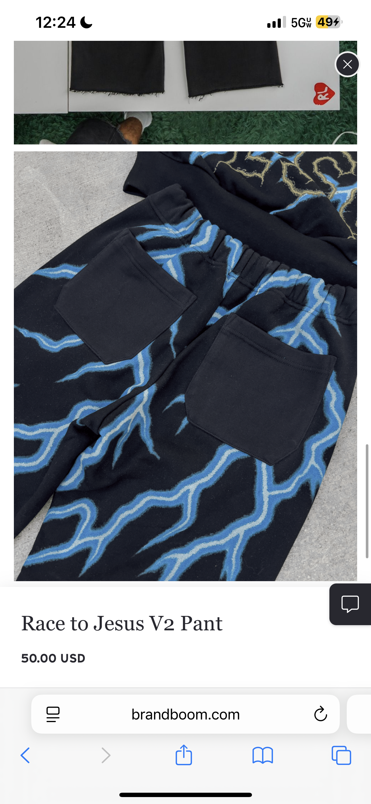 Red Letters Race To Jesus Black Sweatpants