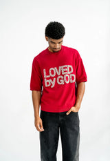 God In You “Loved” Knit Tee Red