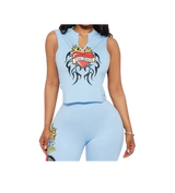 Von Dutch Y2K Heart Tank Blue