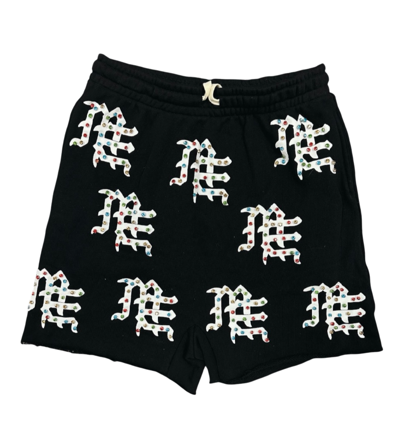 Mixed Emotions Rhinestone Sweatshorts Black