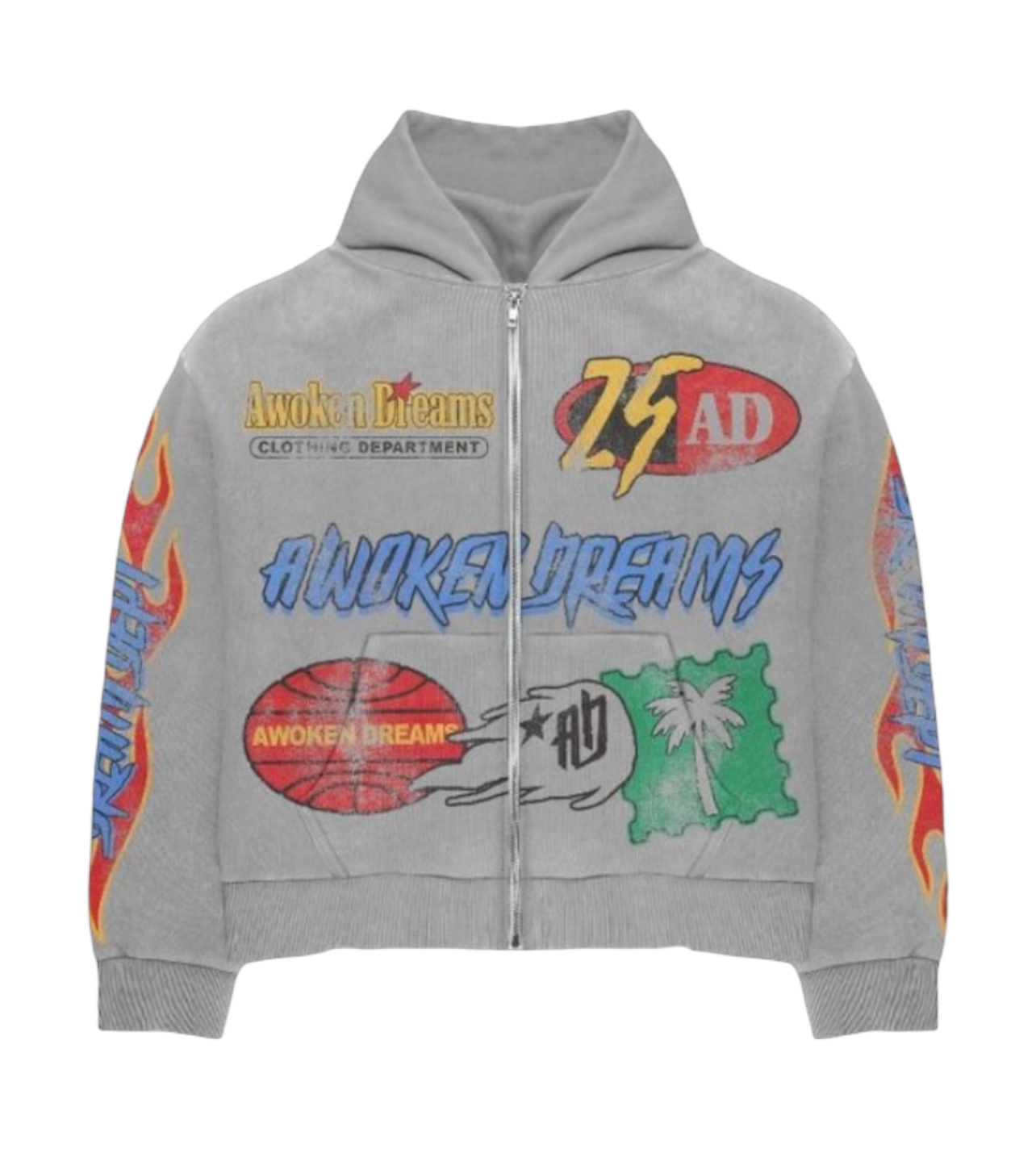 Dream Dept Grey Zip-Up Hoodie