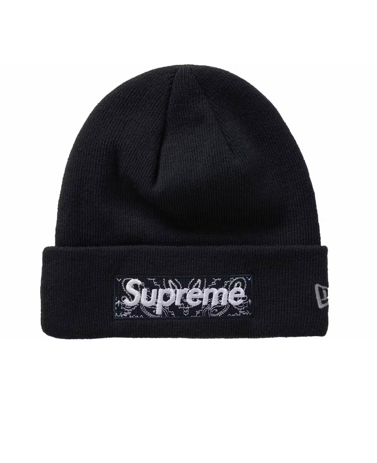 Supreme Black Bandana Box Logo Beanie
