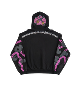 Red Letters Chain Hoodie Black