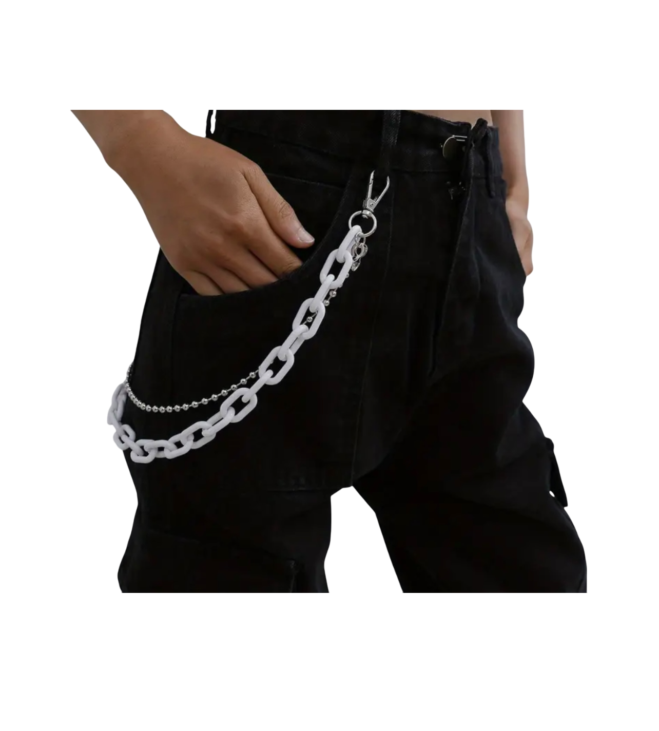 Jumbo Link Wallet Chain White