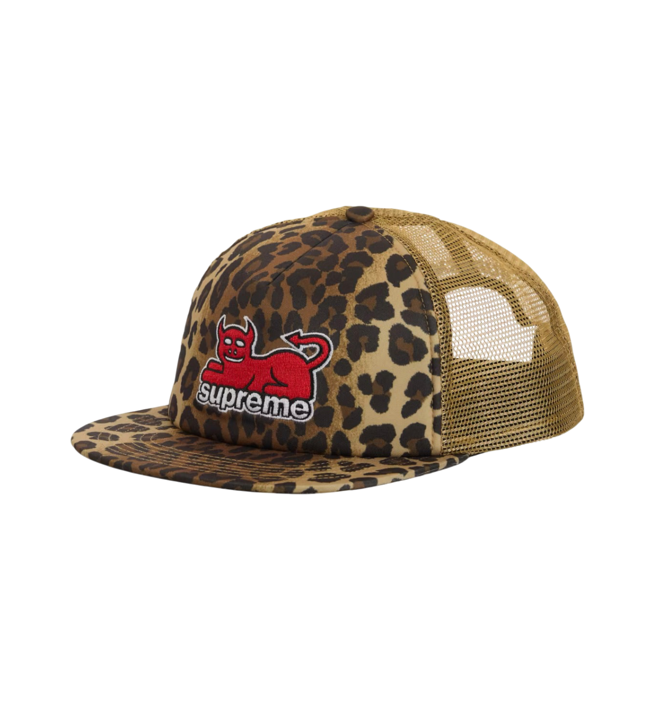 Supreme X Toy Machine Mesh Black 5-Panel Hat Leopard