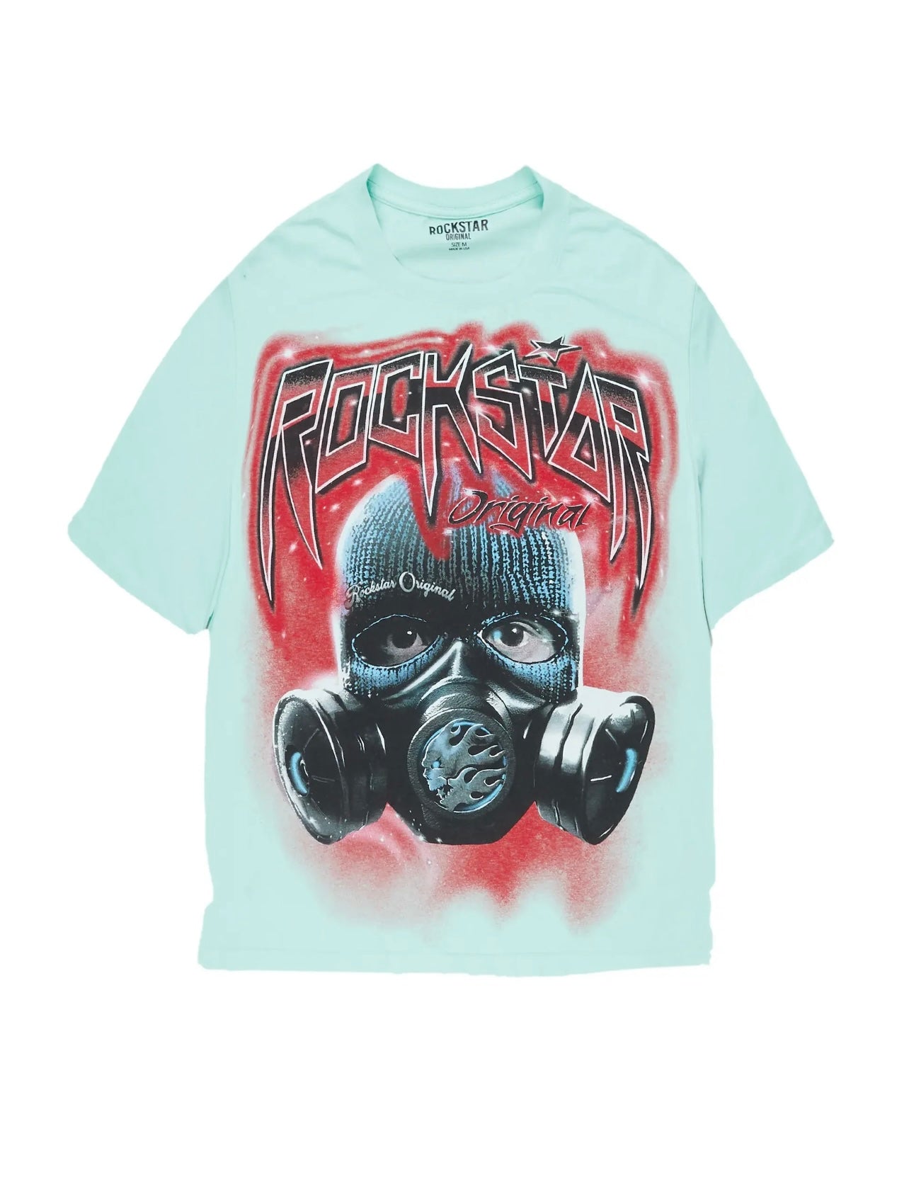 Rockstar Peace and War Teal Tee