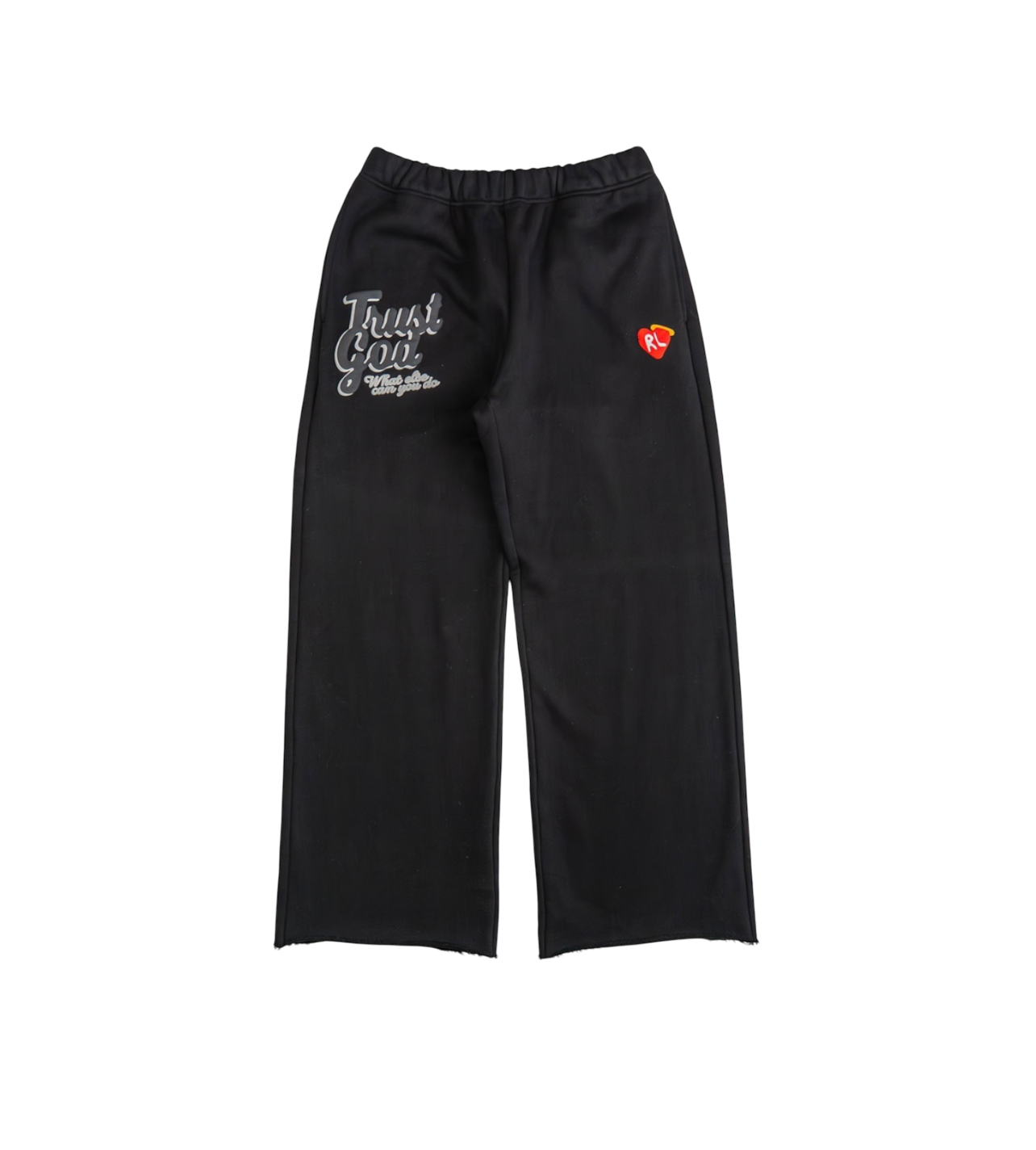 Red Letters Trust God Black Sweatpants