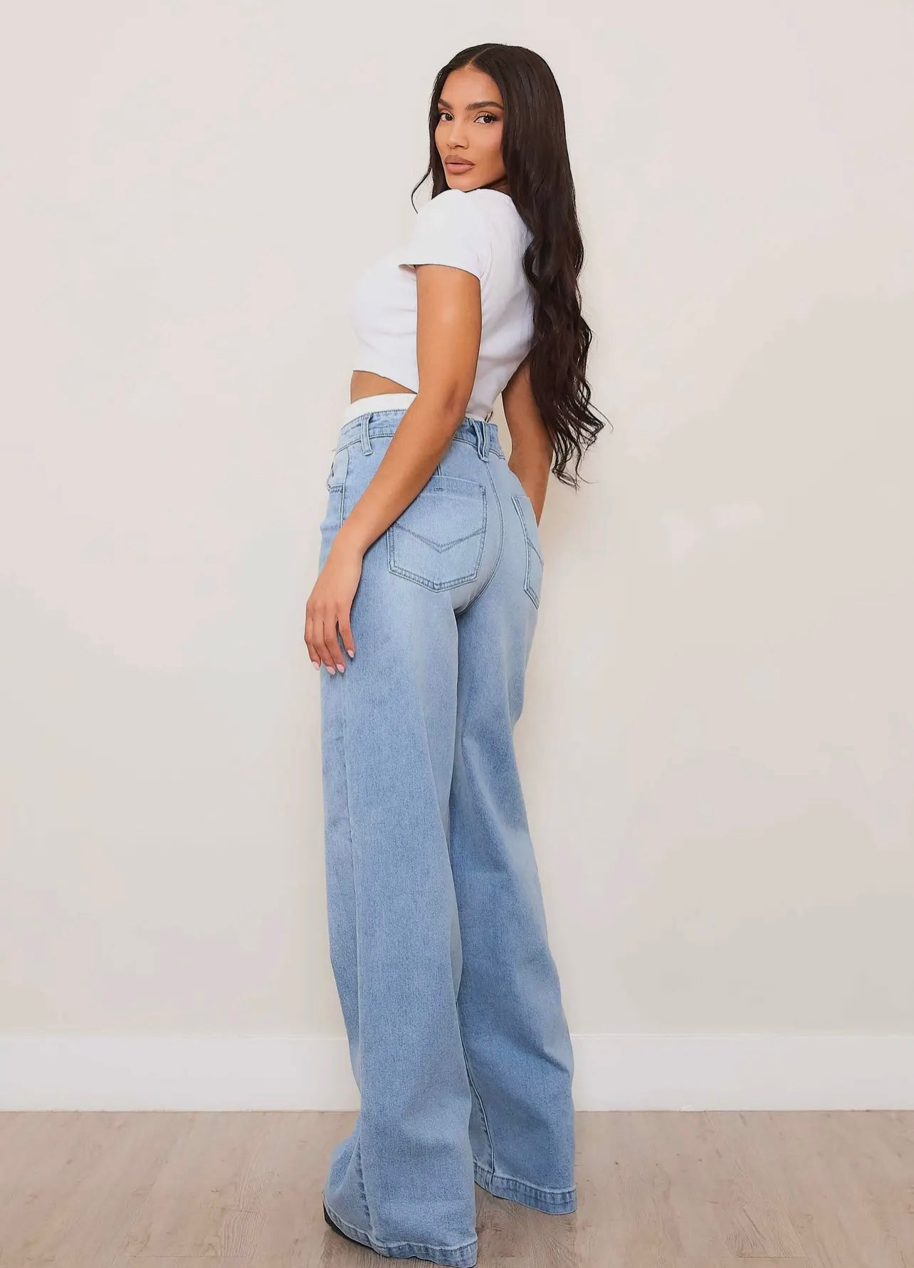Double Layer High Rise Jeans Vibrant MIU