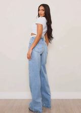 Double Layer High Rise Jeans Vibrant MIU