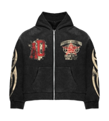 Awoken Dreams Black Varsity Zip-Up Hoodie