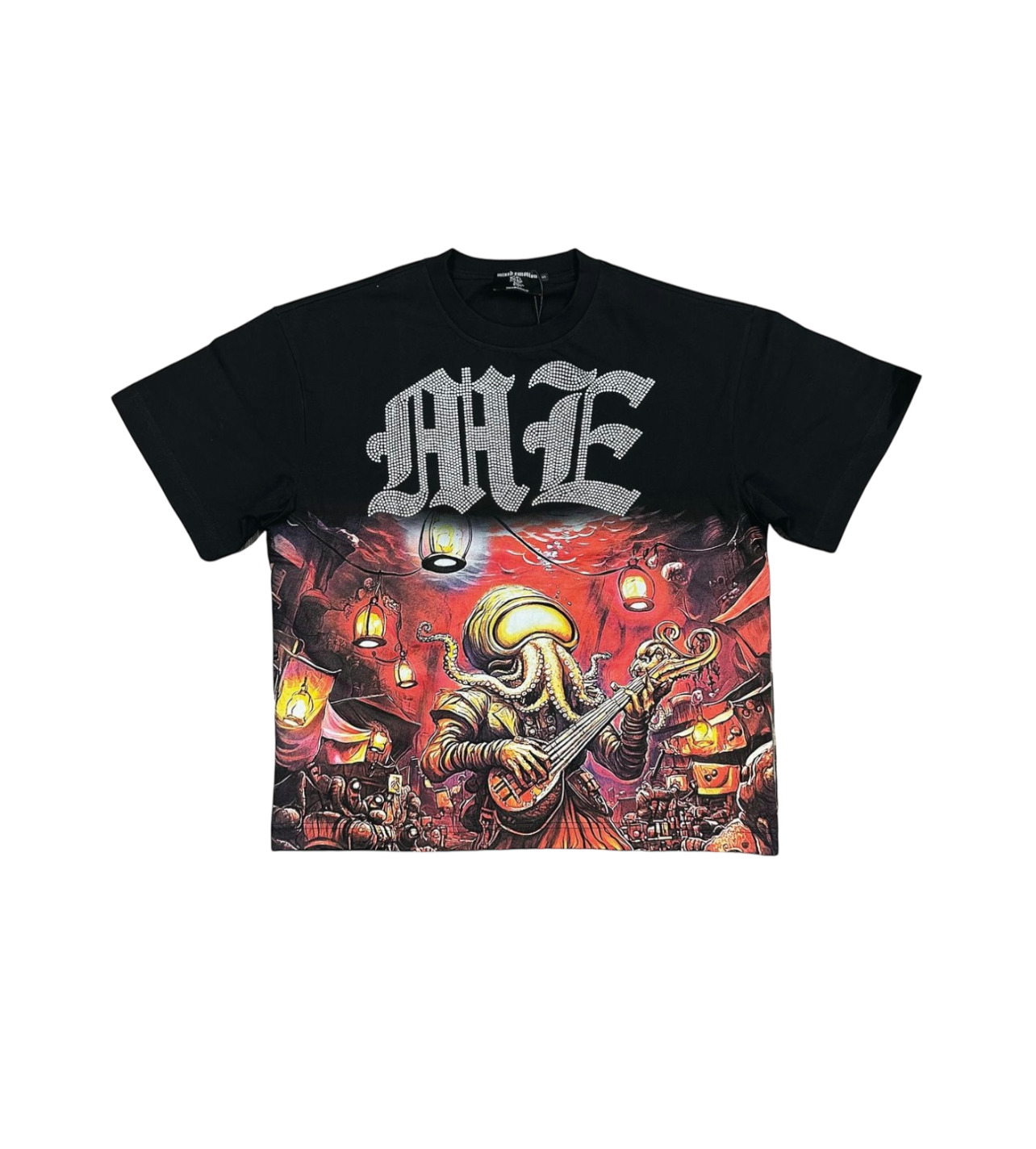 Mixed Emotions Rhinestone Tee Black Shred