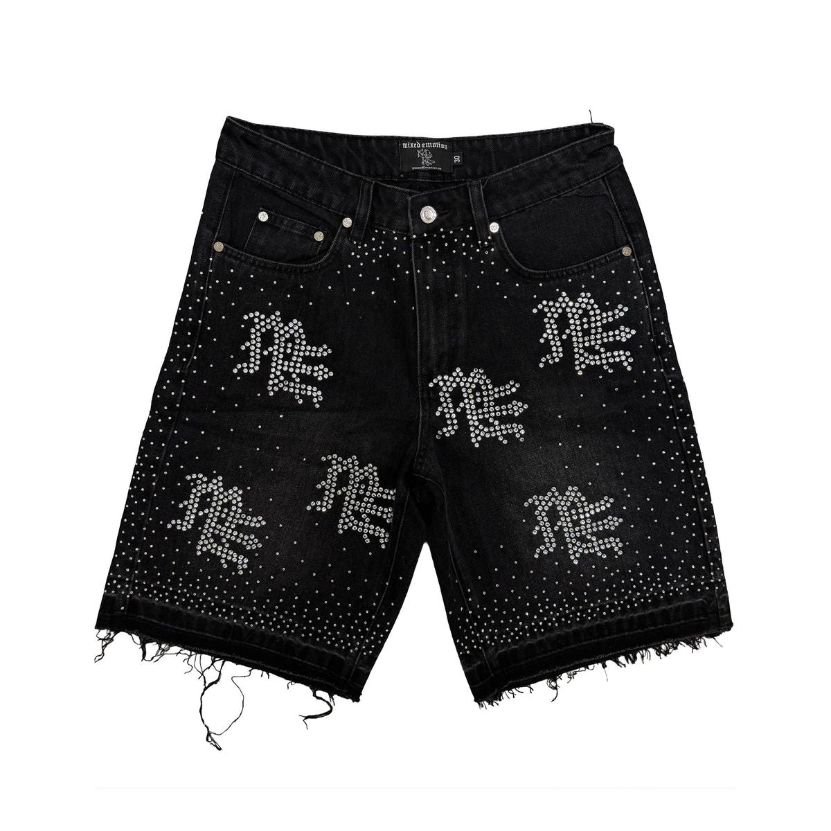 Mixed Emotions “Rhinestone” Shorts Black