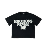 Mixed Emotions Emotions Never Die Rhinestone Tee Black