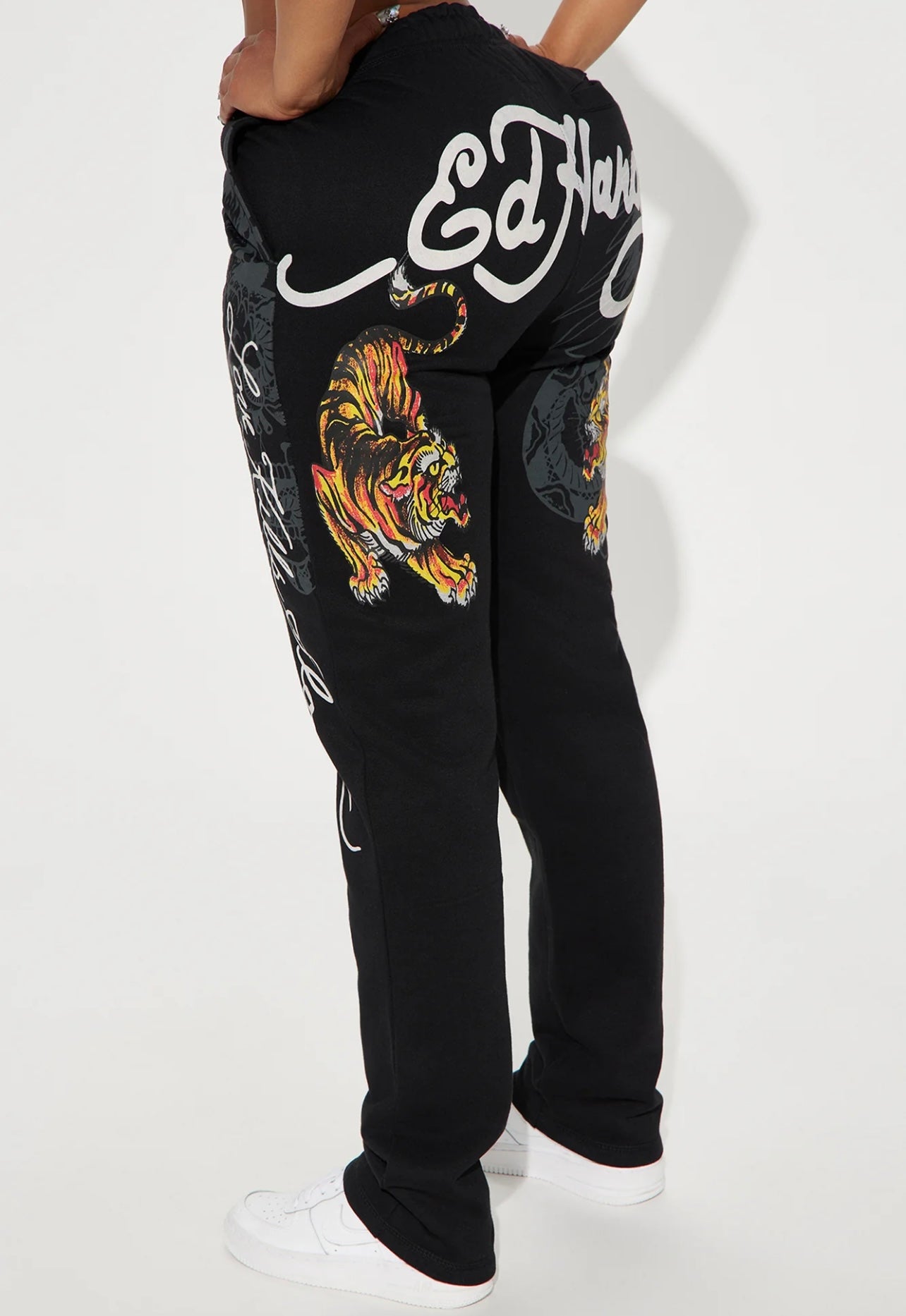Ed Hardy Black All Over Tiger Sweatpants