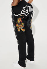 Ed Hardy Black All Over Tiger Sweatpants