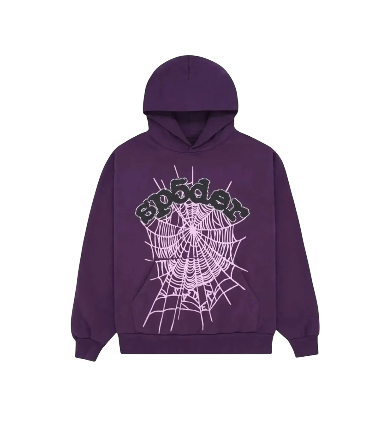 Sp5der Purple Rhinestone Hoodie