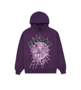 Sp5der Purple Rhinestone Hoodie