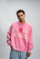 God In You I Love Jesus Crewneck Black Pink