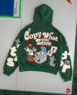 Red Letters Copy Me Green Hoodie
