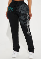 Ed Hardy Black All Over Tiger Sweatpants