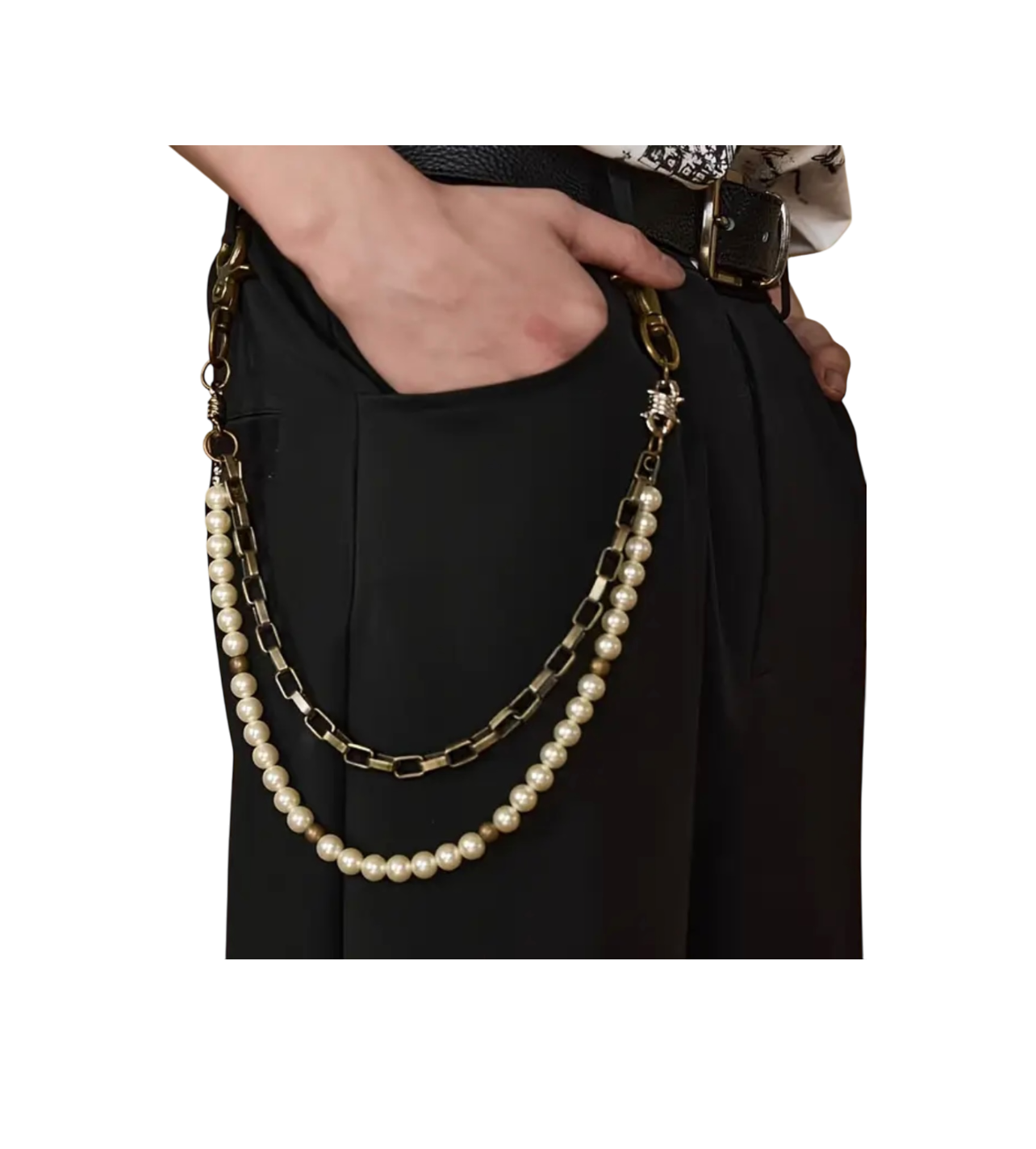 Bronze Pearl Wallet Chain