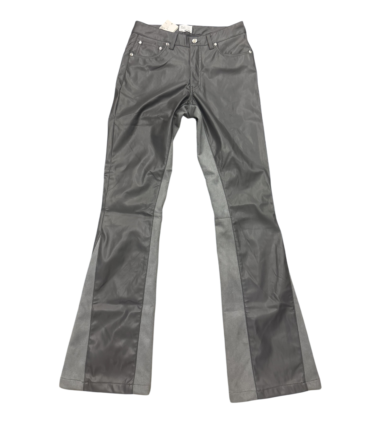 EPTM Grey Flare Leather Pants Small
