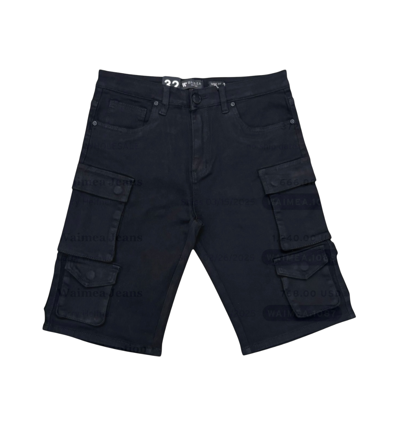 Waimea Pocket Jean Shorts Black