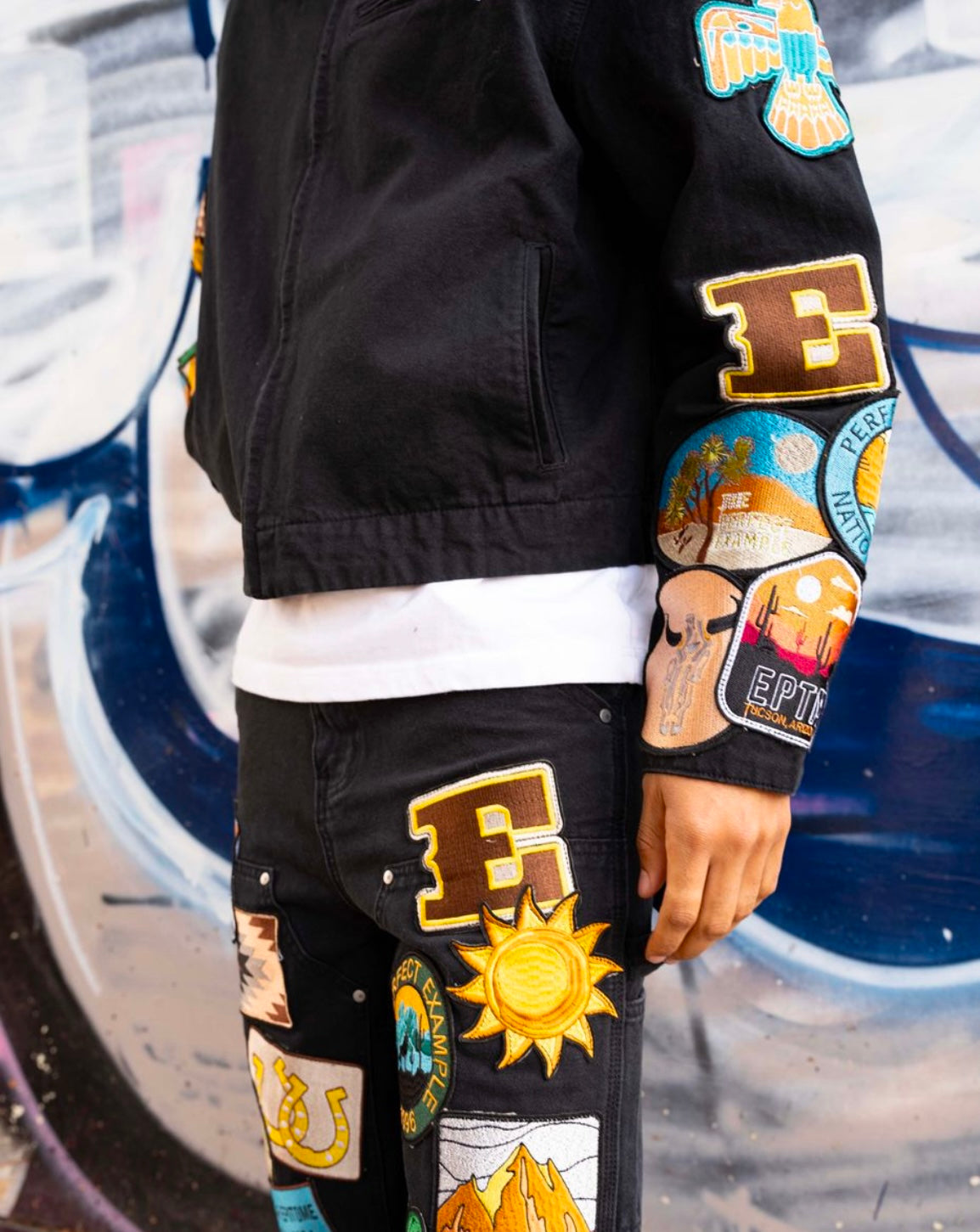 EPTM Patchwork Black Workwear Jacket