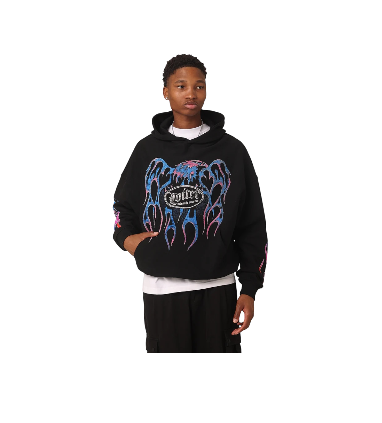 Loiter Purple Flame Hoodie