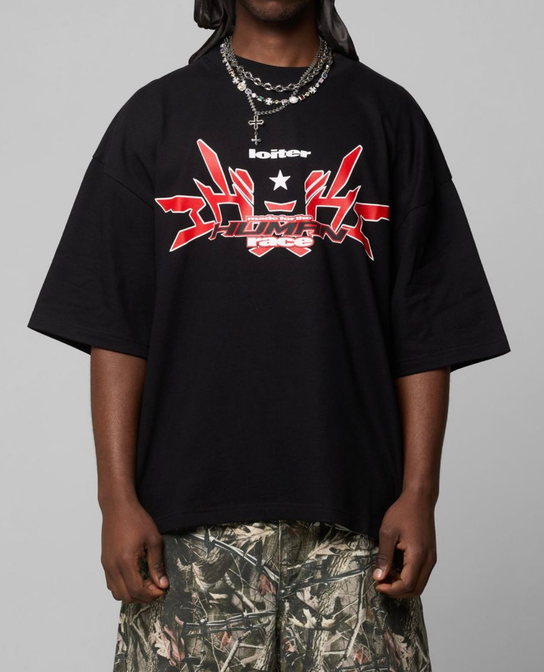 Loiter Human Race Star Tee Black