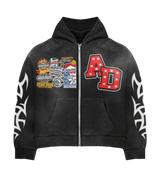 Awoken Dreams Black Patchwork Zip-Up