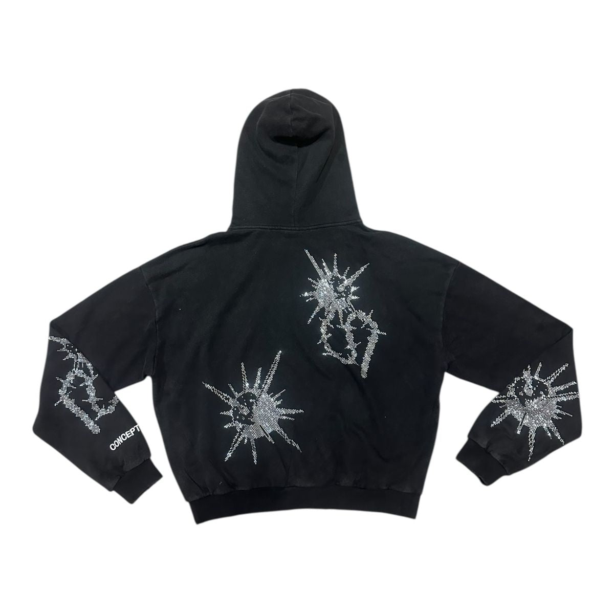 Concept “Flail” Rhinestone Hoodie Black