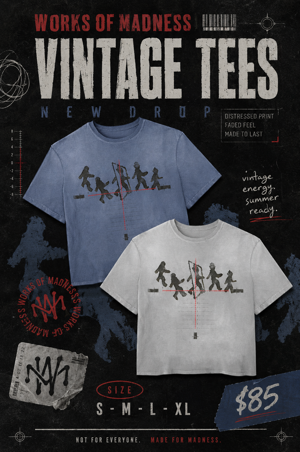 Madness “Crosshair” Vintage Tee Navy