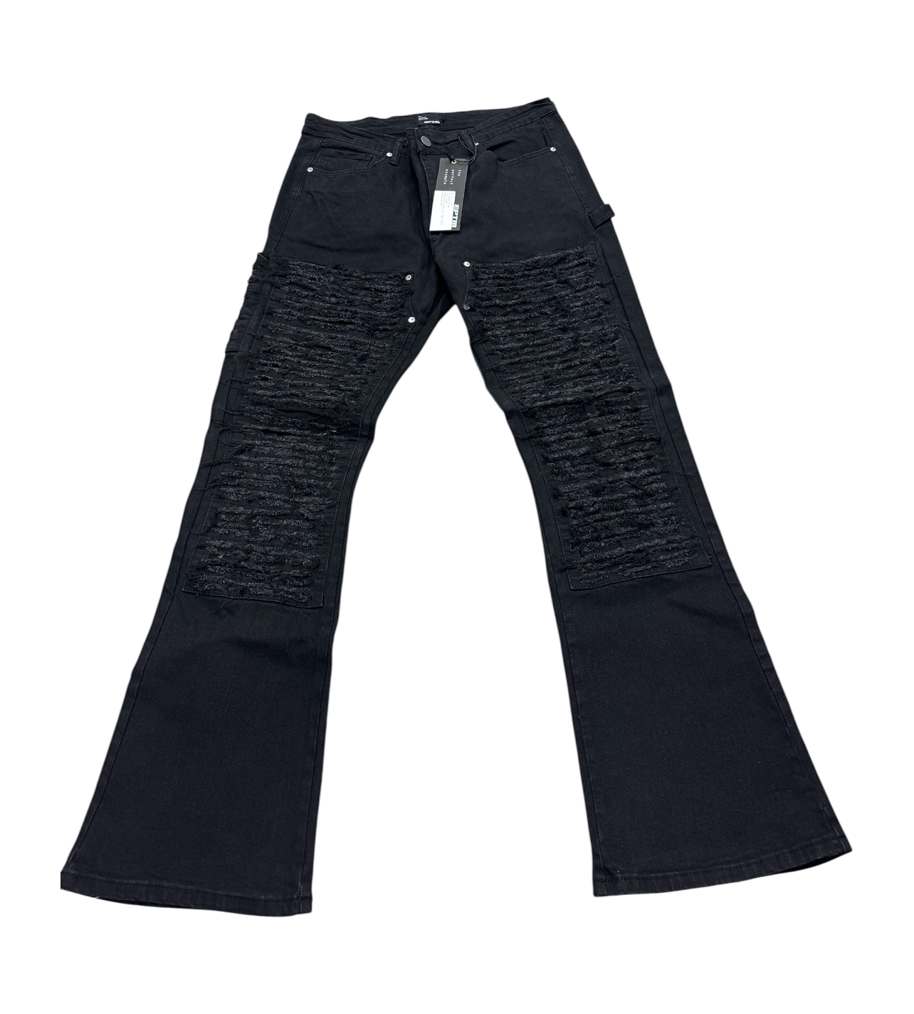 EPTM Black Ripstop Flare Jeans