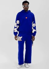 Red Letters Trust God Blue Hoodie