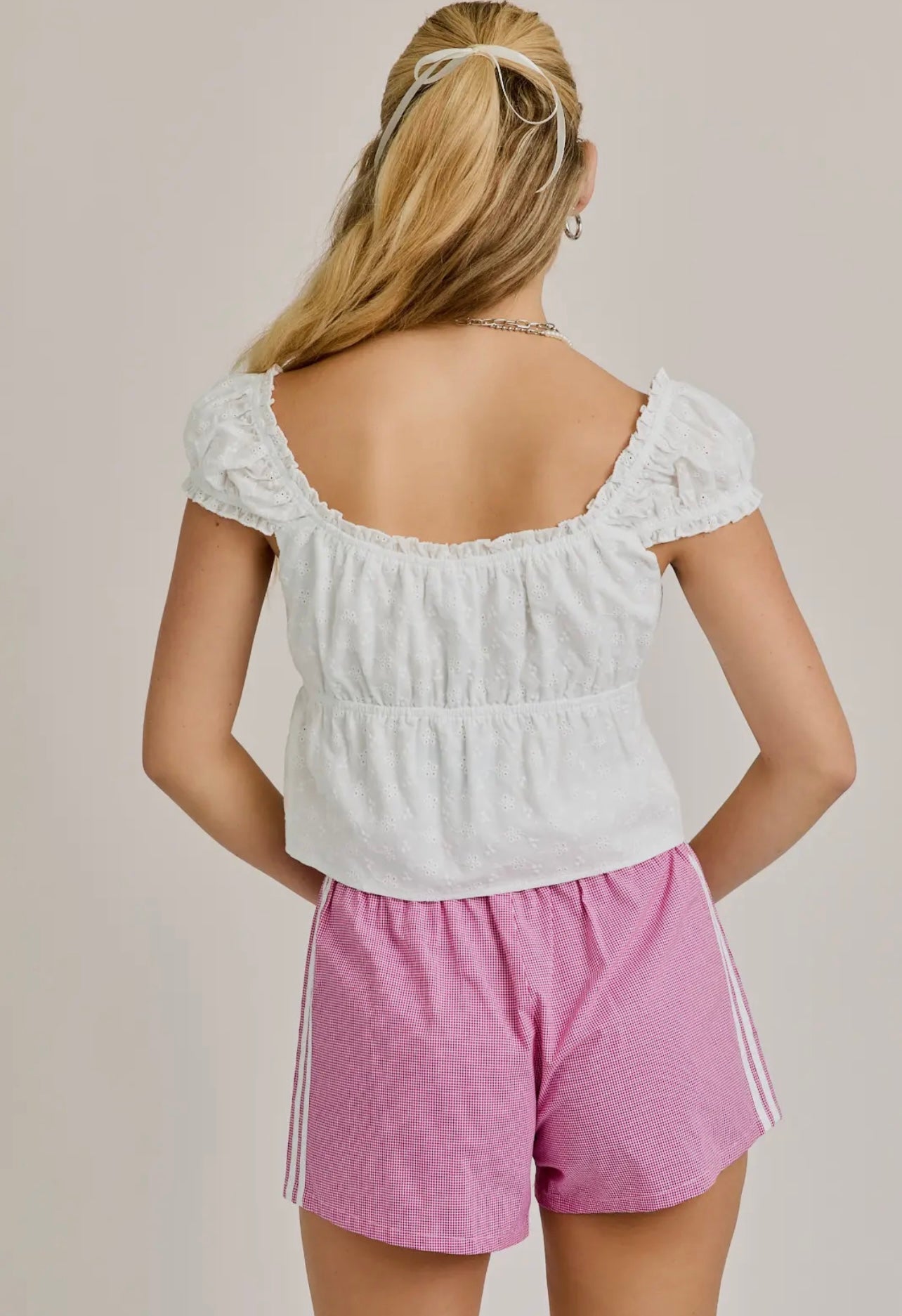 Le Lis White Square Neck Open Top