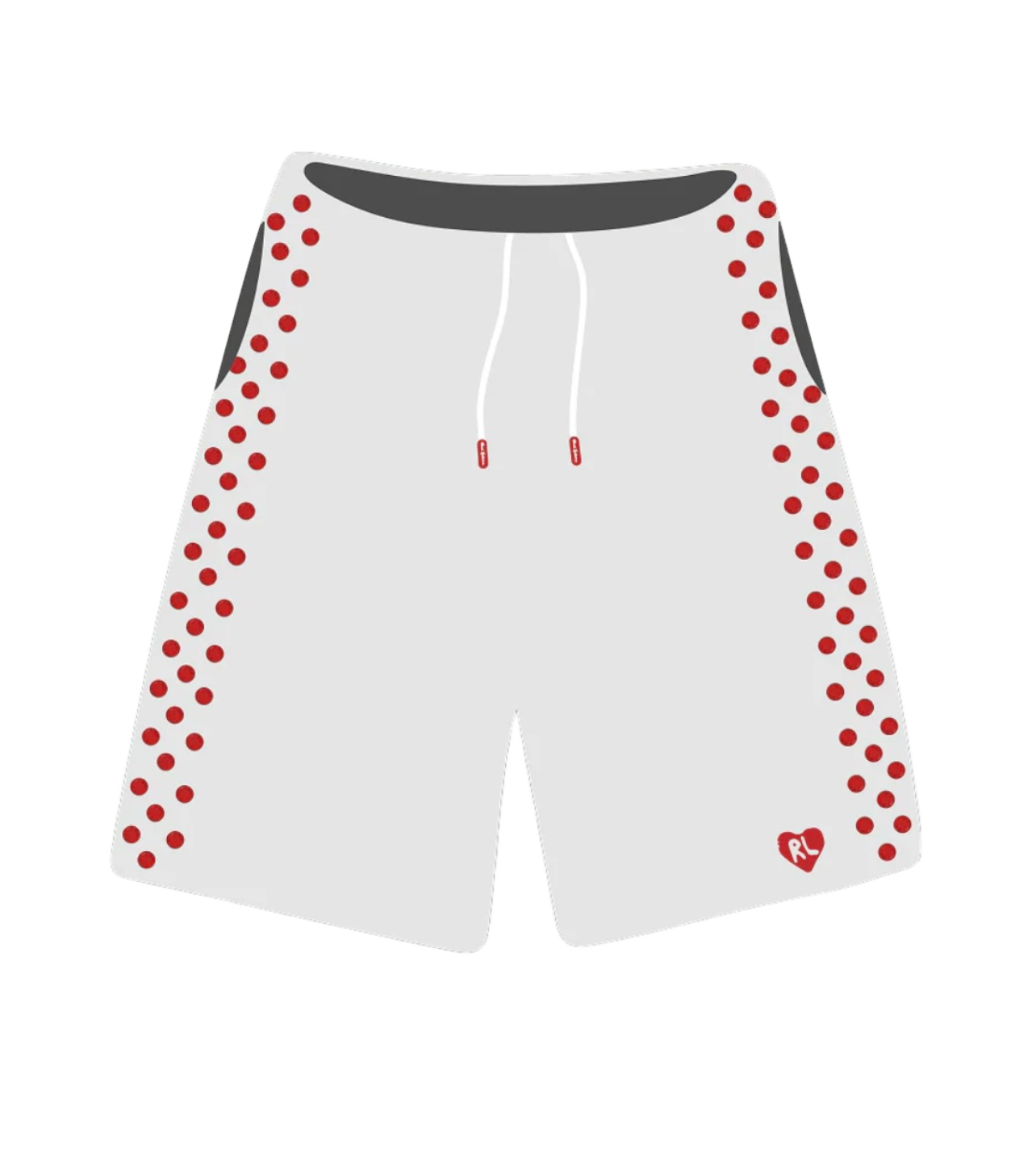 Red Letters Rhinestone Grey Shorts