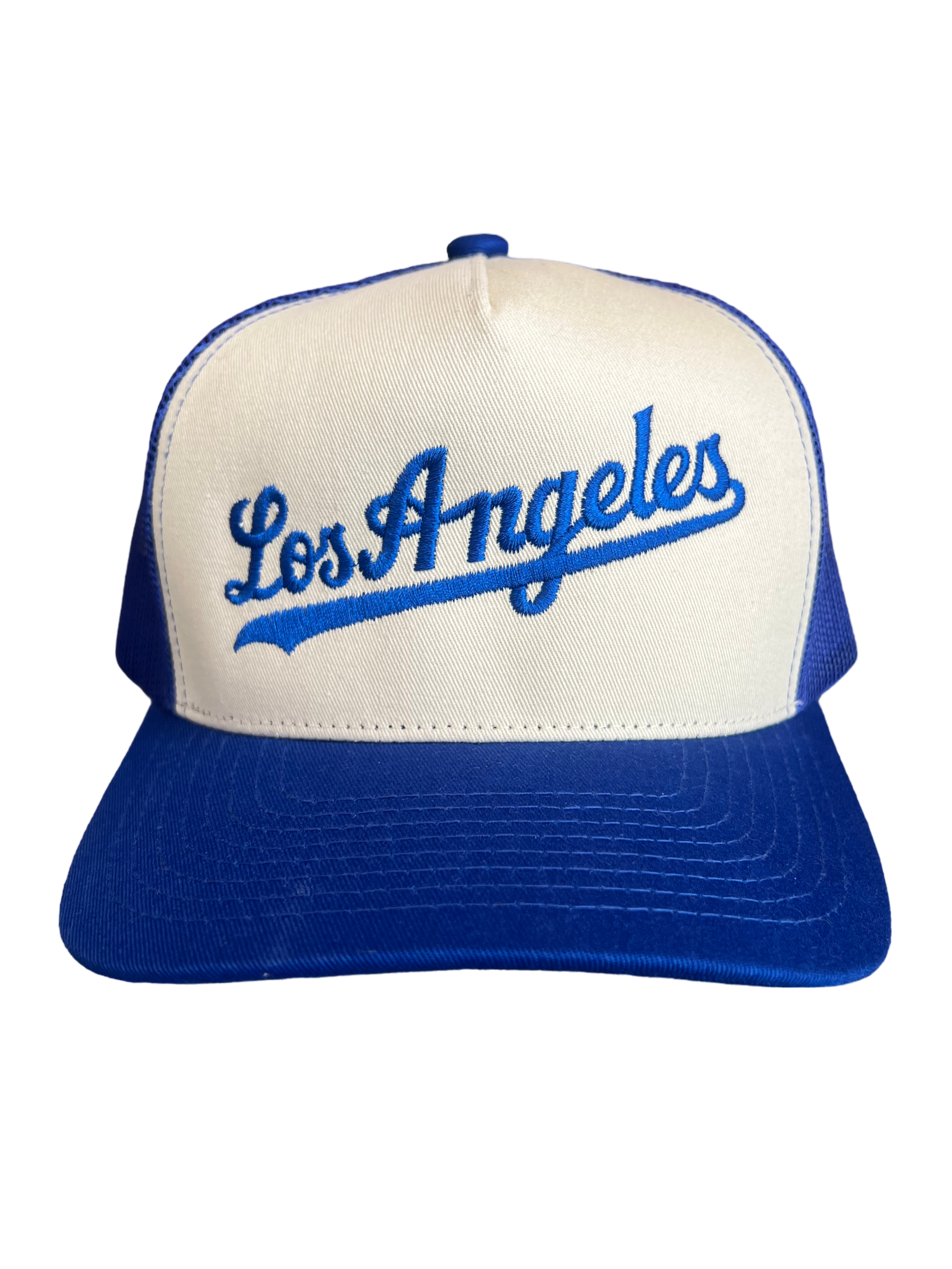 LA White/Blue Hat SpellOut Logo
