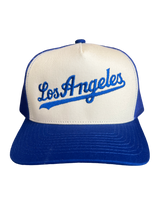 LA White/Blue Hat SpellOut Logo