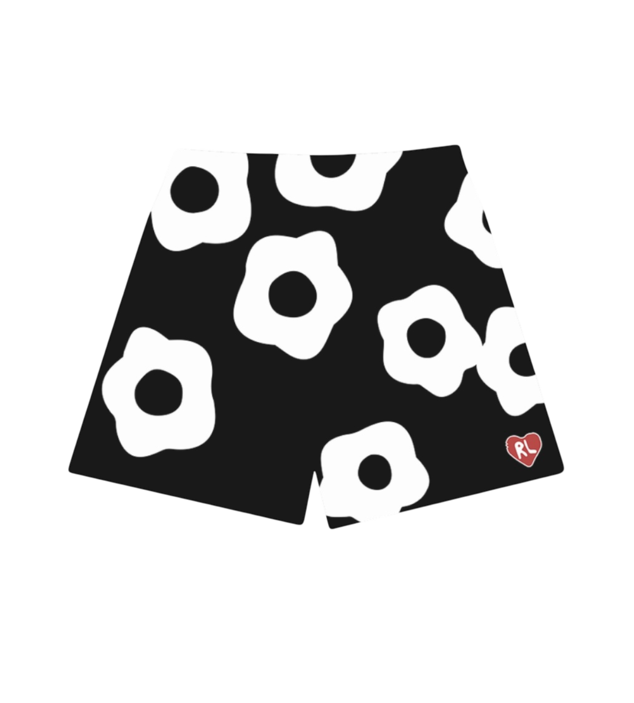Red Letters Flower Shorts