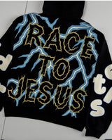 Red Letters Racer To Jesus Black Hoodie