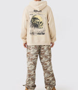 Van Gogh Licensed Skull Hoodie Cream